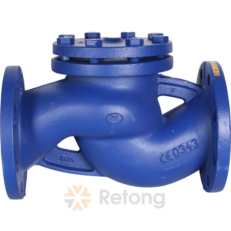 Клапан обратный подъемный Zetkama 287A, чугунный фланцевый, DN100, PN16, корпус-чугун