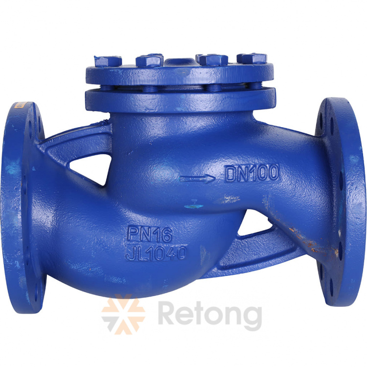 Клапан обратный подъемный Zetkama 287A, чугунный фланцевый, DN100, PN16, корпус-чугун