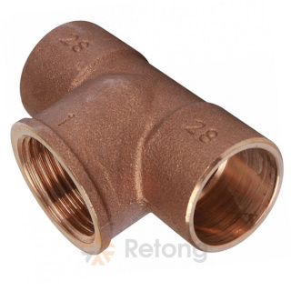 Тройник переходной Sanha 4130G, бронза 28x1x28 В, пайка