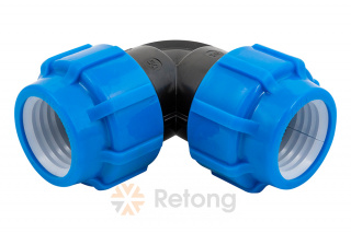 Отвод компрессионный ТПК-АКВА ПЭ Дн 50х90гр