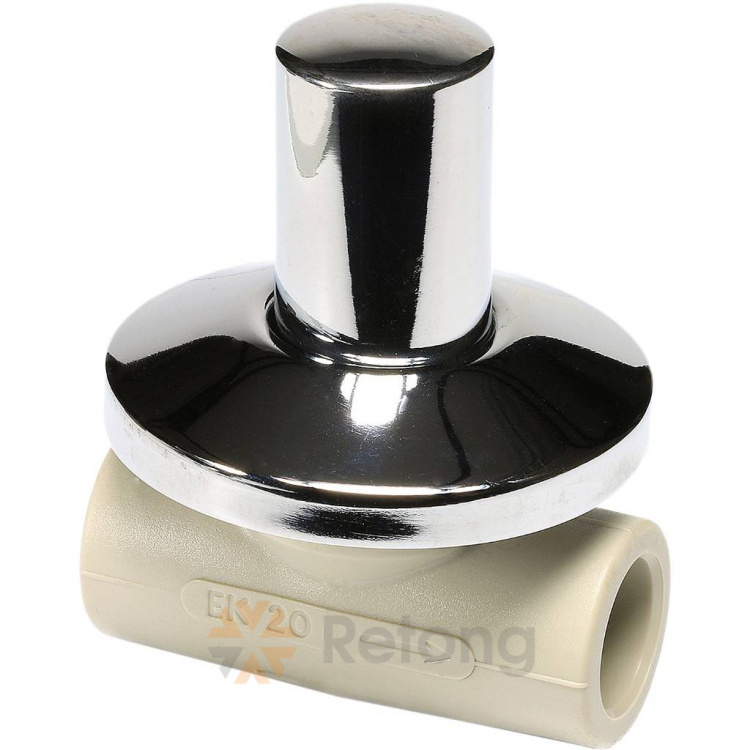 Вентиль Ekoplastik ППР проходной под штукатурку с метал. крышкой 20