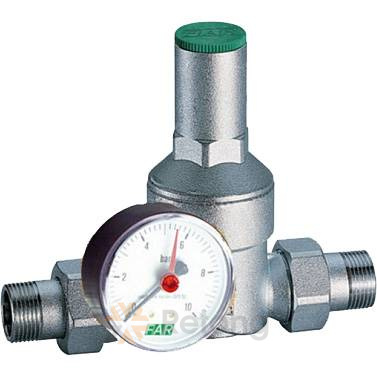 Редуктор давления FAR с манометром, с разъемными соединениями 1/2&amp;quot; НН