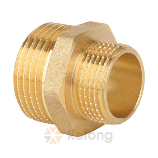 Ниппель переходной Gappo 2" х 1 1/2" НР-НР, латунный