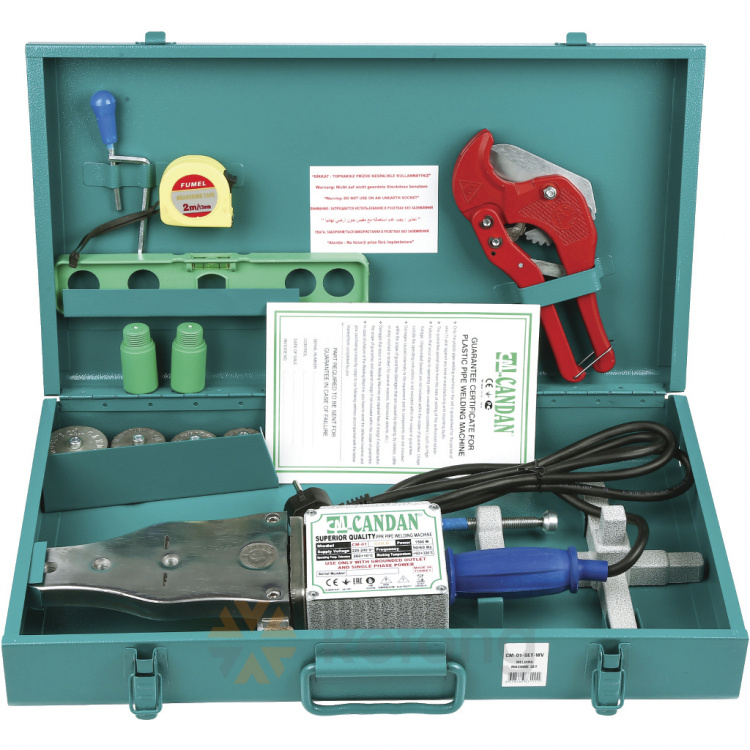Сварочный аппарат Candan CM-01 SET-WV до 75мм (850+650 Вт) + насадки 20-40
