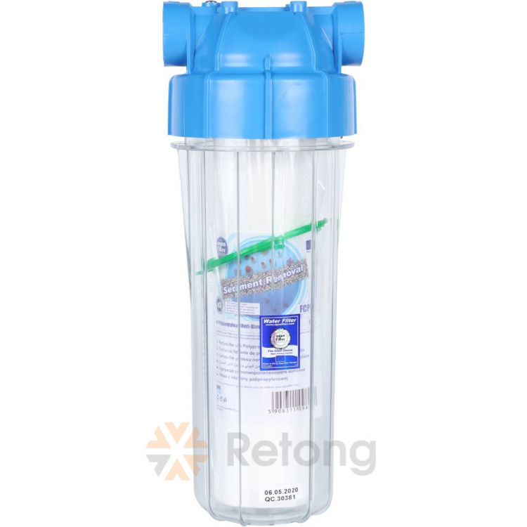 Фильтр AquaFilter 10SL,с возд. кл., лат. резьба 1/2 ИТАЛЬЯНСКИЙ.Корпус, кроншт., ключ и карт FHPR12-B1-AQ. (12)