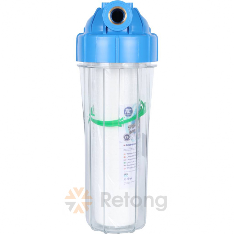 Фильтр AquaFilter 10SL,с возд. кл., лат. резьба 1/2 ИТАЛЬЯНСКИЙ.Корпус, кроншт., ключ и карт FHPR12-B1-AQ. (12)