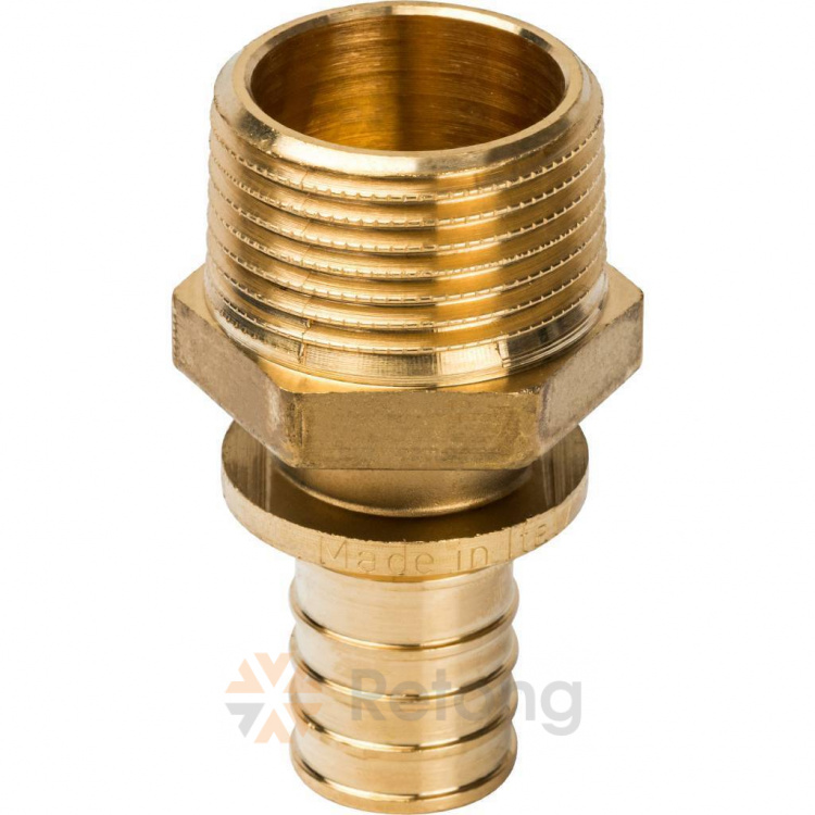 STOUT Переходник с наружной резьбой 25xR 1  для труб из сшитого полиэтилена аксиальный